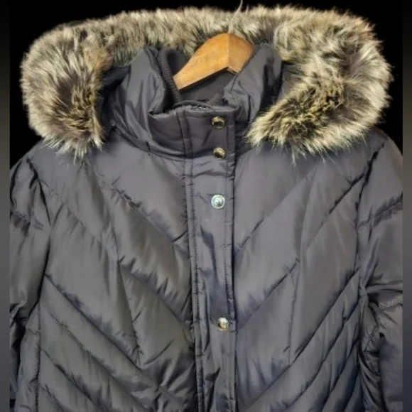 *NWOT London Fog TOWER Faux-Fur Hood Down-Fill Coat - Picture 3 of 5